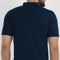 TRYTHIS Cotton Solid Half Sleeves Polo Neck Mens Shirt